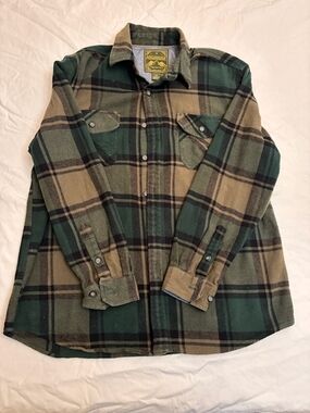 Anchorage Green & Tan Plaid Button-Up Shirt